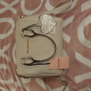 NWT Juicy Couture Fame Crossbody Satchel - Ivory Cream Angel Deboss